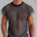 Men's Sexy Fringe Mesh Sheer Sleeveless Top