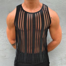 Men's Vertical Mesh See-through Vest